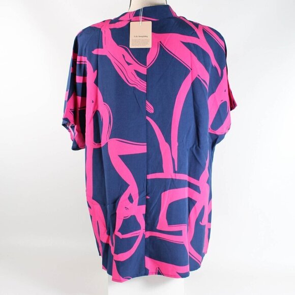 NWT Bloomchic Geometric Pattern Bow-Tie Blouse - Size 12 Large - Picture 4 of 9